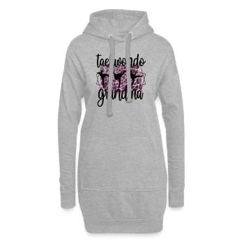 Taekwondo Grand-mère Fière Taekwondo Grand-mère Cadeau - Sweat-shirt à capuche long Femme - gris chiné - Devant