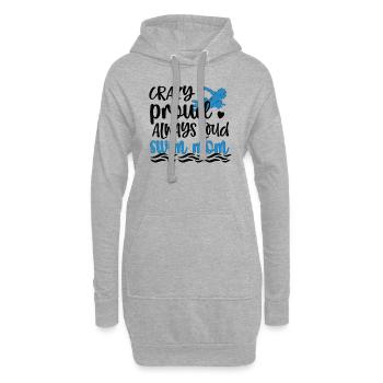 Stolze Schwimmmama Mutter Schwimmer Schwimm-Mama - Hoodie-Kleid - Grau meliert - Vorne