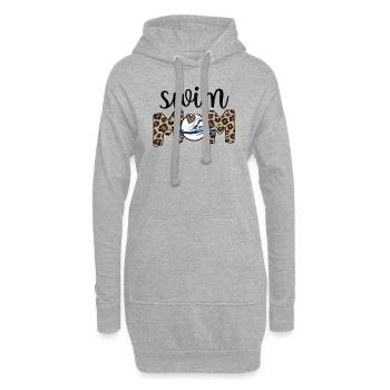 Stolze Schwimmmama Mutter Schwimmer Schwimm-Mama - Hoodie-Kleid - Grau meliert - Vorne