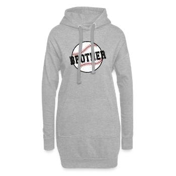 Fier frère de baseball du joueur de baseball frère - Sweat-shirt à capuche long Femme - gris chiné - Devant