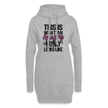 Naynay Grand-mère Cadeau de fête des mères Naynay Grand-mère - Sweat-shirt à capuche long Femme - gris chiné - Devant