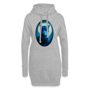 Astronauten Katze - Hoodie-Kleid - Grau meliert - Vorne