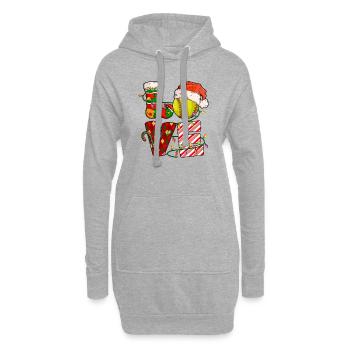 Softball Christmas Softball Player Xmas Party Gift - Hoodie-Kleid - Grau meliert - Vorne
