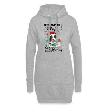 Border Collie Noël Border Collie Cadeaux de Noël - Sweat-shirt à capuche long Femme - gris chiné - Devant