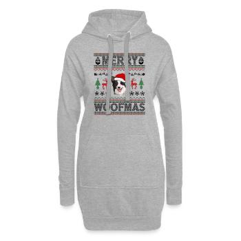 Border Collie Weihnacht Goldener Hunde Geschenk - Hoodie-Kleid - Grau meliert - Vorne