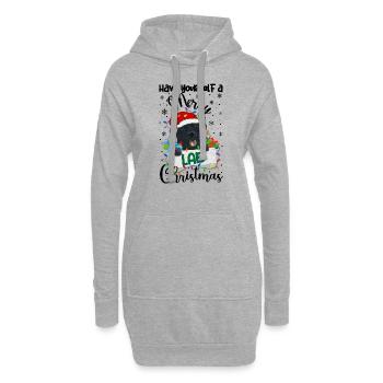 Cadeau de chien d’or de Noël Labrador - Sweat-shirt à capuche long Femme - gris chiné - Devant