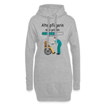 Angehende Altenpflegerin Azubi Ausbildung Beginn - Hoodie-Kleid - Grau meliert - Vorne