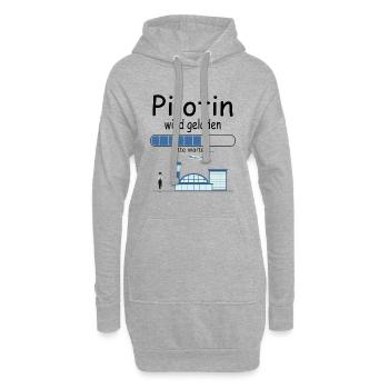 Angehende Pilotin Pilotenausbildung werden Baby - Hoodie-Kleid - Grau meliert - Vorne