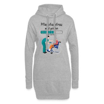 Angehende Pflegefachfrau in Ausbildung für Azubine - Hoodie-Kleid - Grau meliert - Vorne