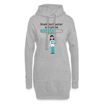 Ausbildungsbeginn Krankenschwester Ausbildungsstar - Hoodie-Kleid - Grau meliert - Vorne