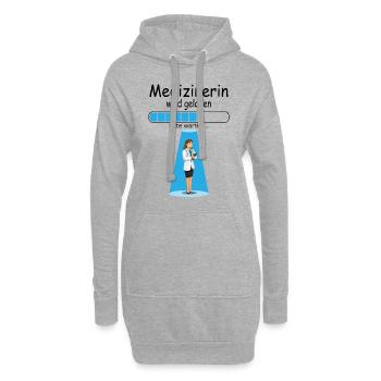 Medizin Studienbeginn für Studentin Baby - Hoodie-Kleid - Grau meliert - Vorne