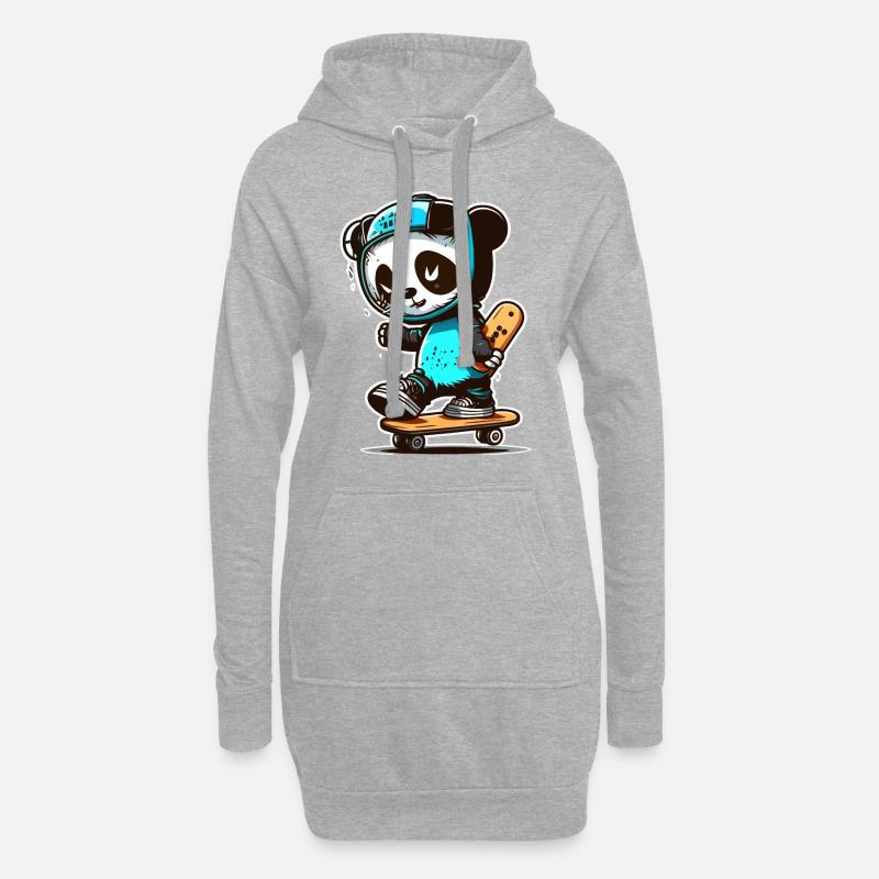 Panda Skate Co. - Hoodie-Kleid - Grau meliert