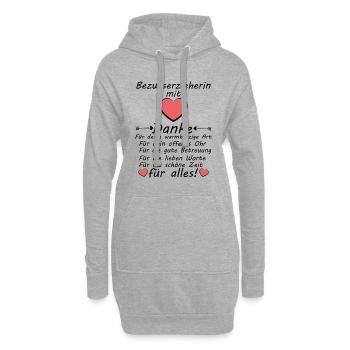 Bezugserzieherin Danke Dankeschön für Alles - Hoodie-Kleid - Grau meliert - Vorne
