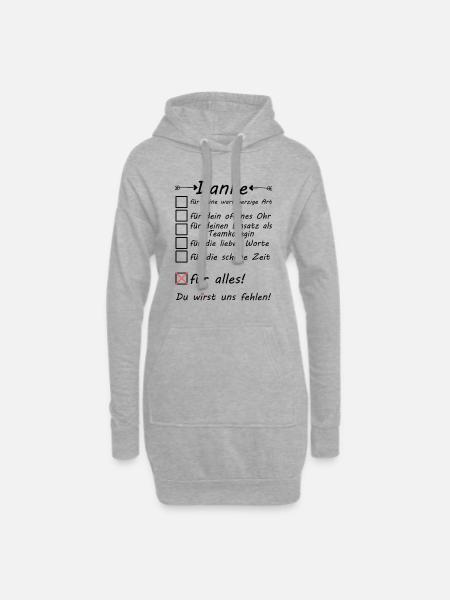 Teamkollegin Kollegin im Team Abschied Danke sagen - Hoodie-Kleid - Grau meliert