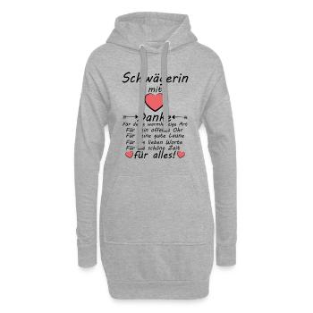 Lieblings Schwägerin Danke sagen Dankeschön - Hoodie-Kleid - Grau meliert - Vorne