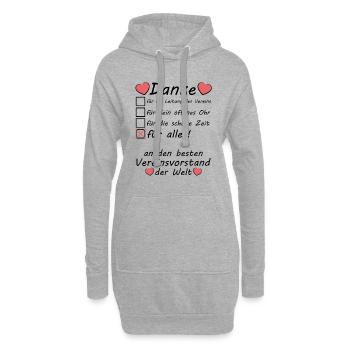 Danke Dankeschön Vereinsvorstand Verein Vorstand - Hoodie-Kleid - Grau meliert - Vorne