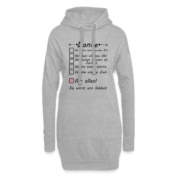 Juristin Abschiedsgeschenk Abschied für Kollegin - Hoodie-Kleid - Grau meliert - Vorne