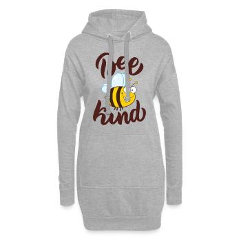 Lustige Biene Spruch Bee Kind - Hoodie-Kleid - Grau meliert - Vorne