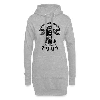 33. Geburtstag Going full throttle since 09/1991 - Hoodie-Kleid - Grau meliert - Vorne