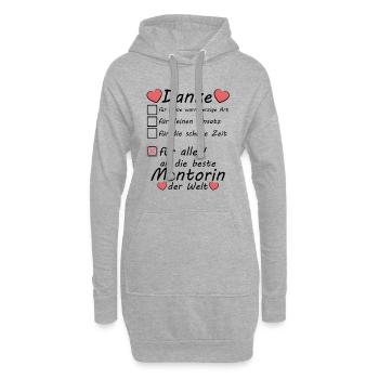 Beste Mentorin Danke sagen für alles Referendariat - Hoodie-Kleid - Grau meliert - Vorne