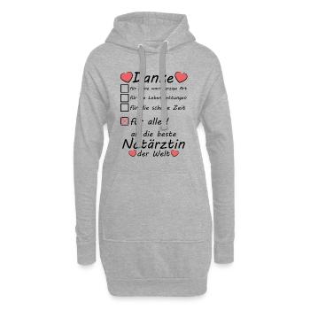 Beste Notärztin Danke sagen zum Abschied - Hoodie-Kleid - Grau meliert - Vorne