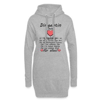 Danke sagen an Dirigentin Verabschiedung Abschied - Hoodie-Kleid - Grau meliert - Vorne