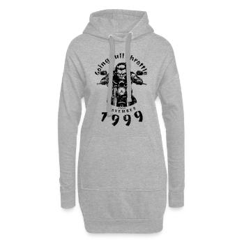 25. Geburtstag Tourne à plein régime depuis 11/1999 - Sweat-shirt à capuche long Femme - gris chiné - Devant