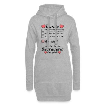 Beste Betreuerin Kita Kindergarten Danke sagen - Hoodie-Kleid - Grau meliert - Vorne