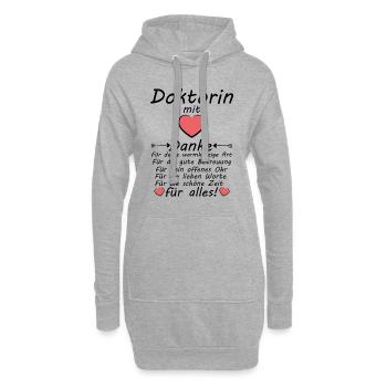 Doktorin Ärztin Danke für Ärztliche Betreuung - Hoodie-Kleid - Grau meliert - Vorne
