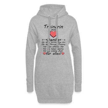 Personal Trainerin Training Danke sagen Abschied - Hoodie-Kleid - Grau meliert - Vorne