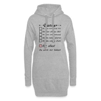 Danke sagen an FSJ Kollegin Abschiedsgeschenk - Hoodie-Kleid - Grau meliert - Vorne