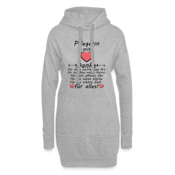 Danke sagen für Pflege der Mutter Pflegerin - Hoodie-Kleid - Grau meliert - Vorne