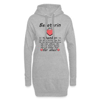 Systemische Beratung Beraterin Danke zum Abschied - Hoodie-Kleid - Grau meliert - Vorne