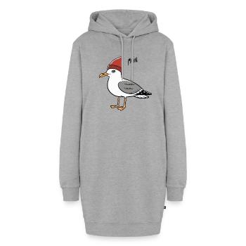 Moin Seagull au Cap Dicton de la mer Baltique et de la mer du Nord - Sweat-shirt à capuche long Femme - gris chiné - Devant