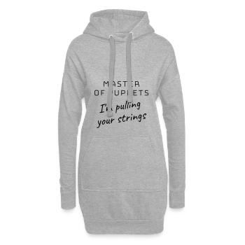 Meister der Puppen - ich ziehe deine Fäden! - Hoodie-Kleid - Grau meliert - Vorne