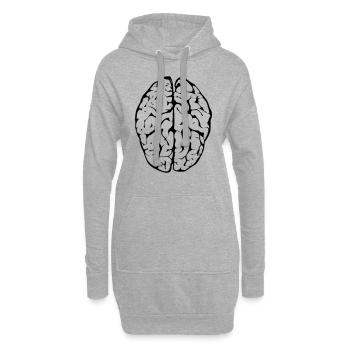Gehirn - Hoodie-Kleid - Grau meliert - Vorne