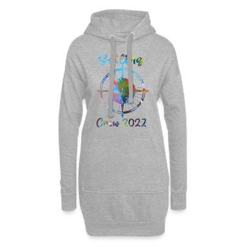 sailing crew 2022, sailing, segeln , kompass,bunt - Hoodie-Kleid - Grau meliert - Vorne