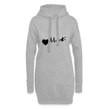 Beachvolleyball Volleyballer Herzschlag Volleyball - Hoodie-Kleid - Grau meliert - Vorne