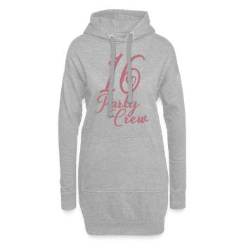 16 Party Crew 16. Geburtstag Party 16 Jahre alt - Hoodie-Kleid - Grau meliert - Vorne