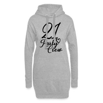 21 Party Crew 21st Birthday Party 21 ans - Sweat-shirt à capuche long Femme - gris chiné - Devant