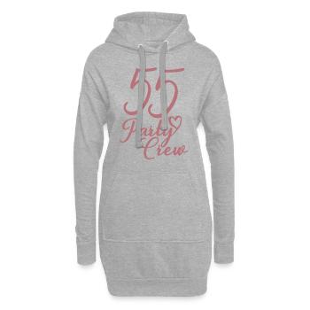 55 Party Crew 55. Geburtstag 55 Jahre alt - Hoodie-Kleid - Grau meliert - Vorne