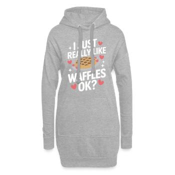 Waffeln Frühstück Süßigkeiten - Hoodie-Kleid - Grau meliert - Vorne