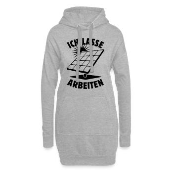 Ich lasse arbeiten - Photovoltaik - Solarenergie - Hoodie-Kleid - Grau meliert - Vorne