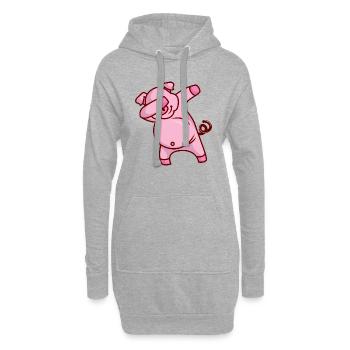 Idée de cadeau pour enfants Dabbing Pig Dab Sau - Sweat-shirt à capuche long Femme - gris chiné - Devant