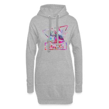voile - Sweat-shirt à capuche long Femme - gris chiné - Devant