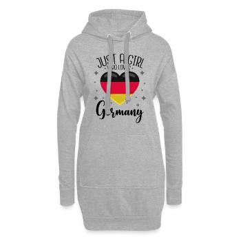 Allemagne Drapeau Allemand Drapeau Juste un cœur de fille - Sweat-shirt à capuche long Femme - gris chiné - Devant