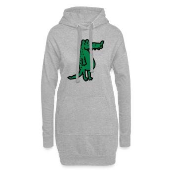 Crocodile - Sweat-shirt à capuche long Femme - gris chiné - Devant