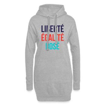 Liberté égalité rosé - Sweat-shirt à capuche long Femme - gris chiné - Devant