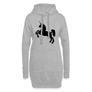 Einhorn - Hoodie-Kleid - Grau meliert - Vorne