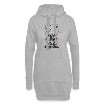 25 ans - Sweat-shirt à capuche long Femme - gris chiné - Devant